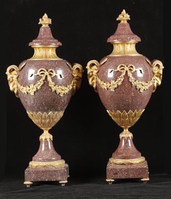 pair of 19th century french ormolu vases with gilded decoration