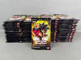a pile of dragon ball cards sitting on top of each other