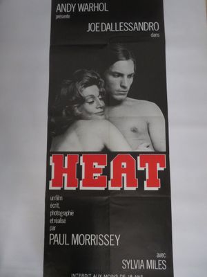 une affiche du film « Heat », avec les acteurs Paul Morris et Sylvia Miles