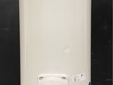 an image of a white water heater sitting on top of a tiled floor