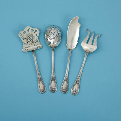 Ancien Service A Mignardises argent fourré métal argenté coffret | UK