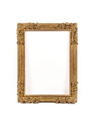 an old gold frame with a white background