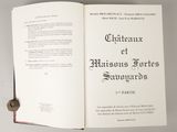 an open book with a black and white image on it