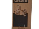 a cardboard box with a drawing of a train on it