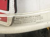 a close up of a helmet with a label on it