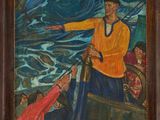 une image représentant un tableau où l'on voit un homme sur un bateau en pleine mer