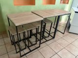 three tables that are sitting next to each other