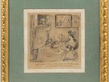 une image représentant un dessin d'un homme et d'une femme assis à une table