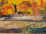 an image of a painting of a landscape with trees in the background