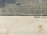 a drawing of a woman sitting at a table