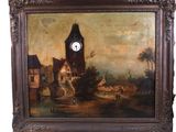 a picture of a painting of a clock on the wall