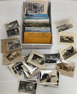 une vieille photo montrant une boîte remplie de vieilles photos de personnes