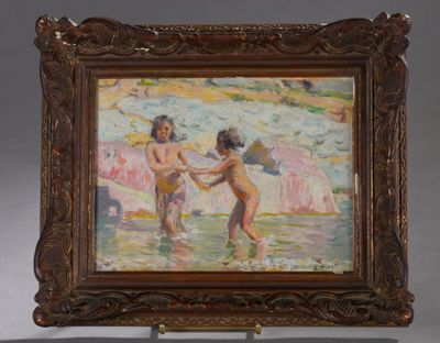 Étienne DINET (1861-1929) Jeunes baigneuses.