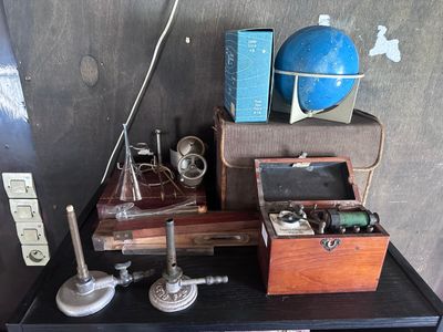 a table with a bunch of items on top of it