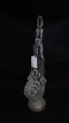 Bouteille à sujet en verre dépoli verrerie LEGRAS, état d'us… - Photo 1