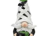a close up of a statue of a gnome holding a pot