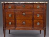 a george ii mahogany chest of drawers with marble top
