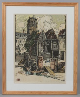 une image d'une photo d'un tableau représentant une scène de rue