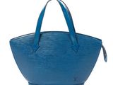 sac fourre-tout Louis Vuitton en cuir Epi bleu