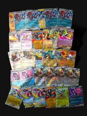 many different types of pokemon cards on the table