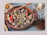 a picture of a bowl of food on a table
