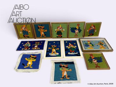 Kiri le clown Un lot de 12 canevas la plupart de la marque R…