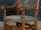 two wooden chairs with blue upholstered upholstered upholstered upholstered upholstered upholstered upholstered upholstered upholstered