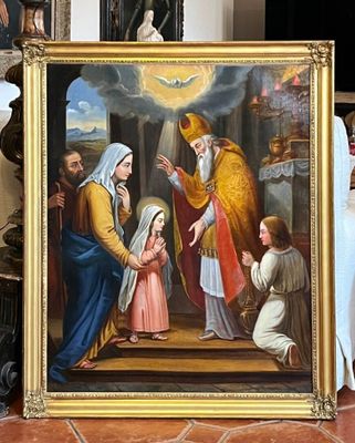 Ecole du XIXe siècle dans le goût du XVIIe siècle. Baptême H…