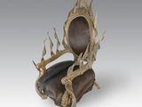 an image of a chair with horns on the back of it