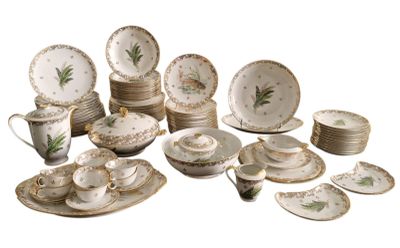 une photo d'une collection d'assiettes et de tasses en porcelaine
