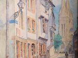 une image d'une peinture d'une rue d'une ville