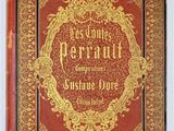 an old book with gold writing on a red cover