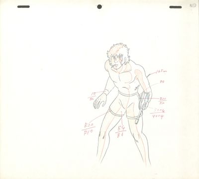 une image représentant un dessin d'un homme tenant une arme à feu