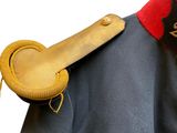 a close up of a military uniform with a leather belt
