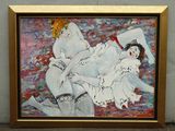 un tableau représentant une femme allongée sur un lit