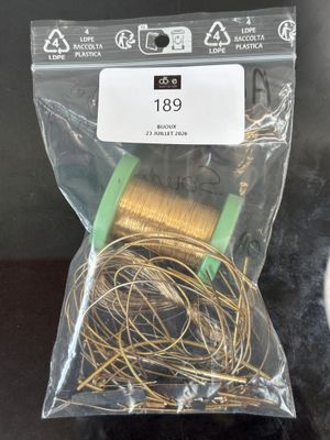 a bag of wire and a spool of thread on a table