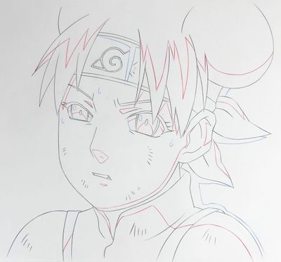 Tenten (テンテン) Crayonné à la mine de plomb et au crayon de couleur repr - Photo 1