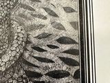 a black and white picture of a picture of an animal