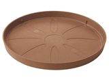 un plateau en plastique marron orné d'un motif floral