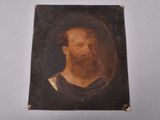portrait d'un homme barbu vêtu d'une robe noire