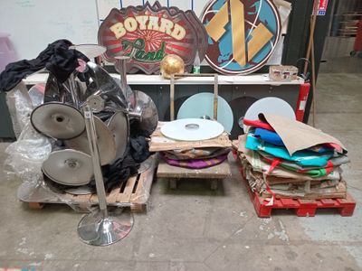 a lot of items that are sitting on a pallet