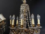 pair of antique french crystal chandeliers, circa - 20th century