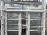 a large window that has been wrapped in plastic
