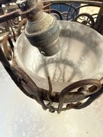 Lustre Art Déco en fer forgé soutenant une vasque et quatre … (photo 6)