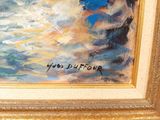 a painting of a dog that is in a gold frame