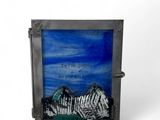 a picture of a picture of a mountain with a quote on it