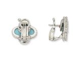 an image of a pair of silver and turquoise earrings