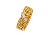 a close up of a gold and diamond ring on a white background