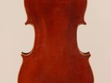 an antique violin with a wooden back and bow