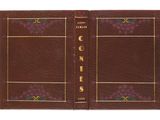 un livre en cuir marron avec des finitions dorées et une bordure dorée